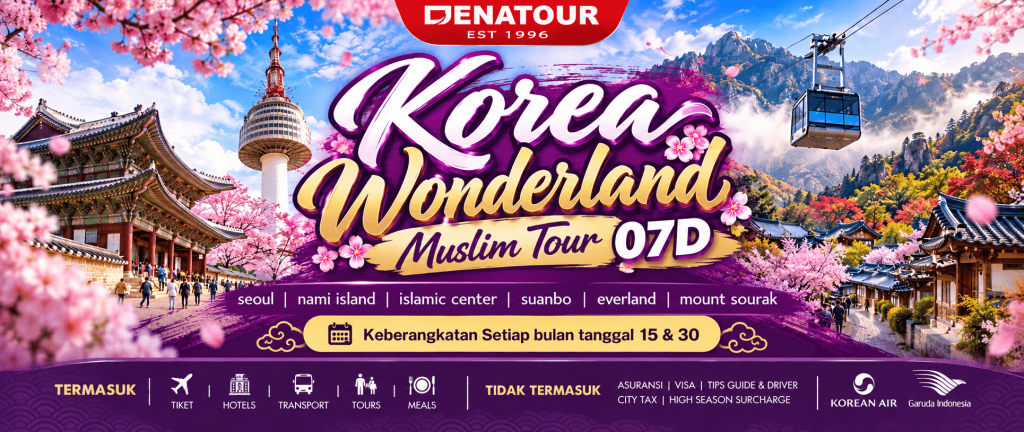 Korea Wonderland Muslim Tour 2026 - Paket Umrah & Haji Terpercaya Denatour